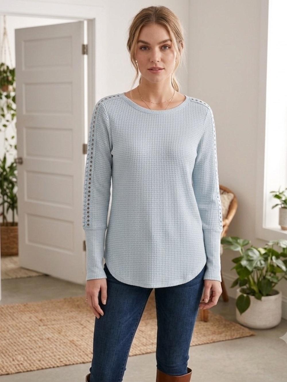 NWOT Soft Surroundings Bailey Blue Top Size PXS.